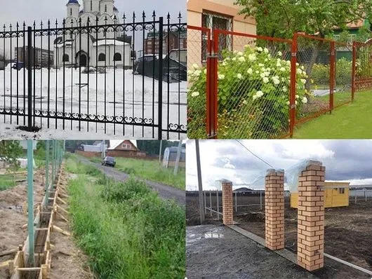 Откатные ворота и штакетник